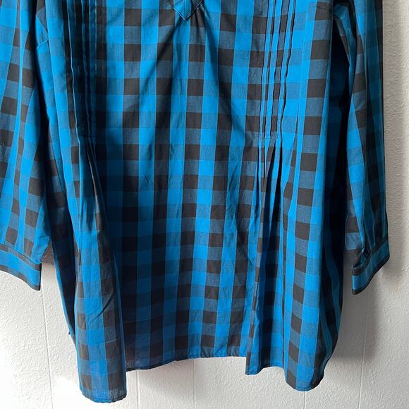 Woman Within Top Womens 2X Cotton Modest Mature Check Print Workwear Casual - Picture 4 of 11